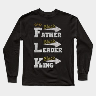 Black Father Black Leader Black King Long Sleeve T-Shirt